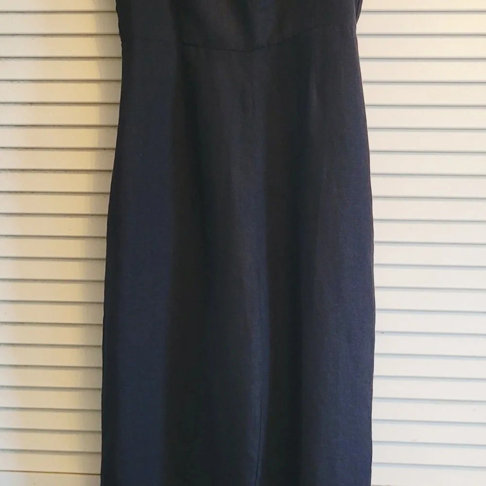 NEW Black 100% Linen Jumpsuit Straps Sz.S